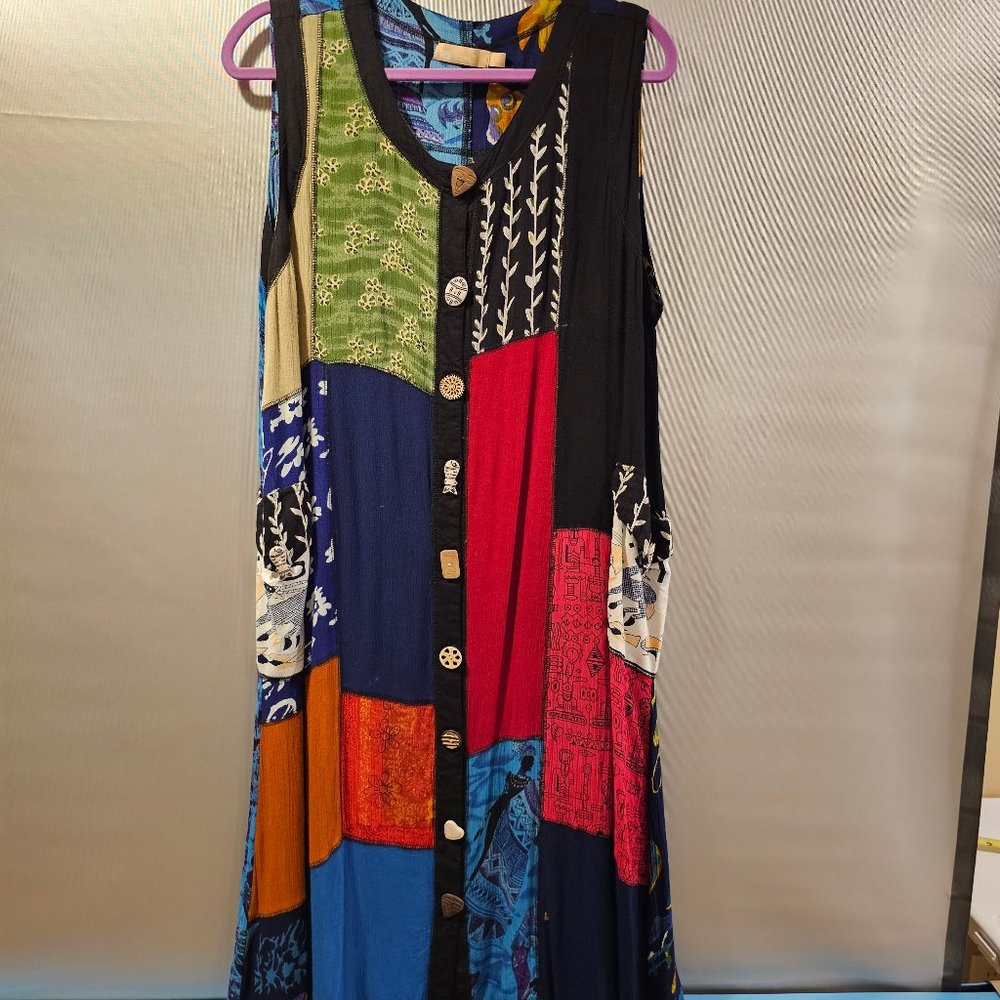 LA CERA Patchwork-Style Dress